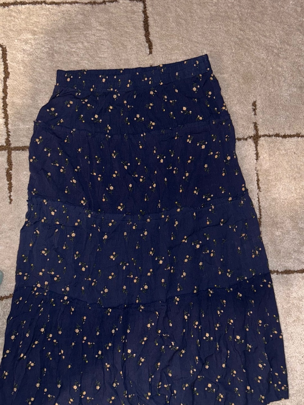 Fashion Nova Navy Floral Maxi Skirt
